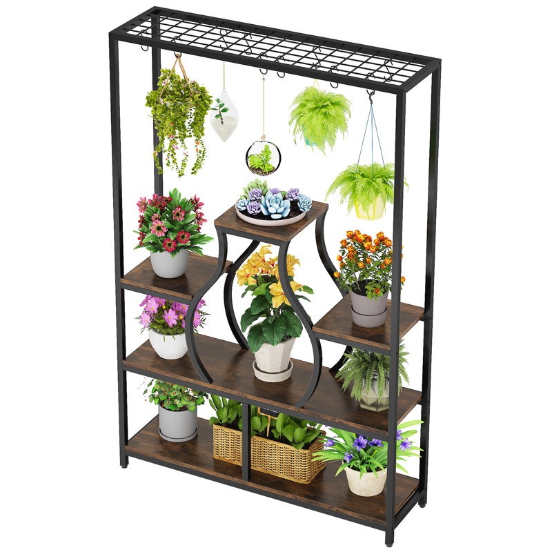 Bonsai Garden Wall - 家庭菜園盆栽ディスプレイ装飾壁掛けフラワーポットラック（プランター＆室内装飾用）
