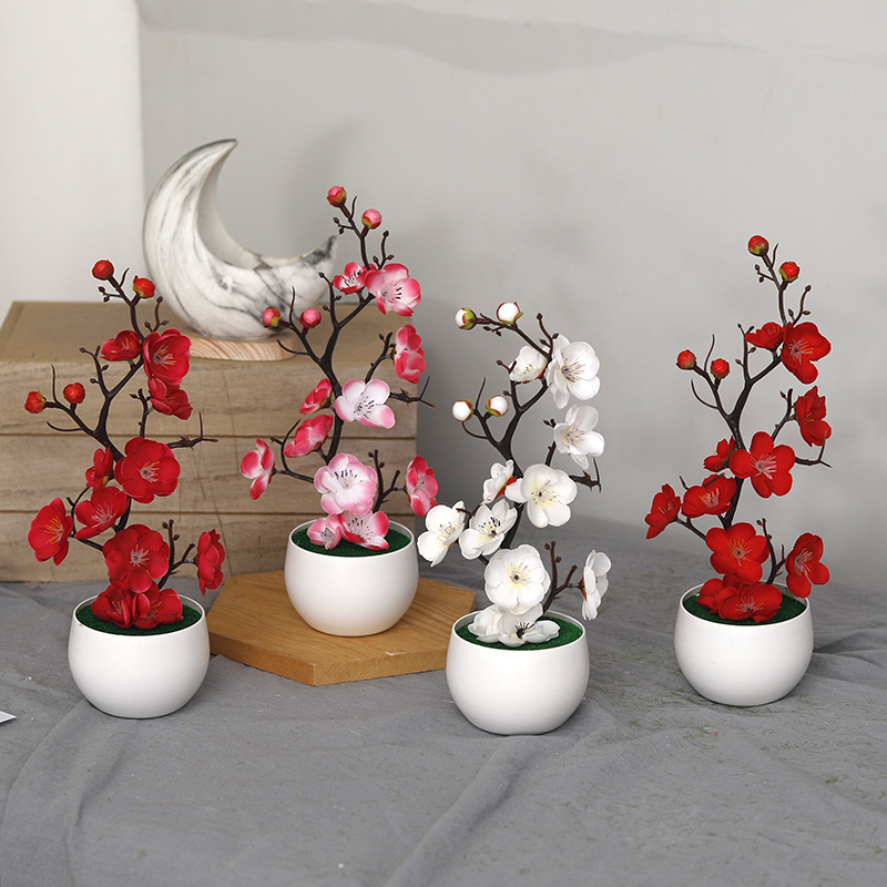 Bonsai Garden Ideas - クリスマスフェイクグリーンPEパインブランチ人工植物クリスマスウォールハンギングDIYガーデンホームホリデーデコレーションパーティーアレンジメント