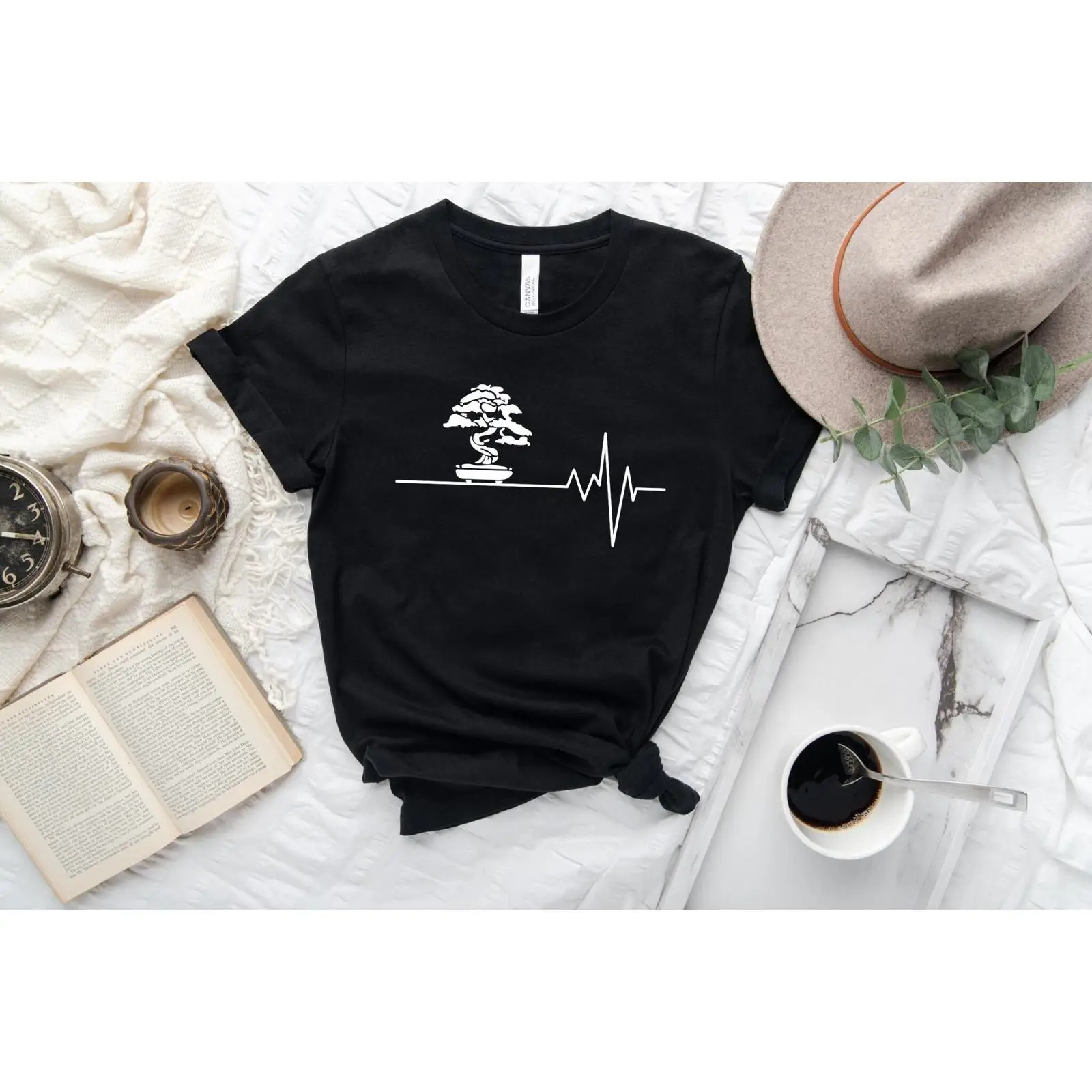 Bonsai Garden Japan - 盆栽ハートビートTシャツ 日本のガーデニング 日本愛好家向けTシャツ ヴィンテージ ウォッシュドグラフィック カジュアル