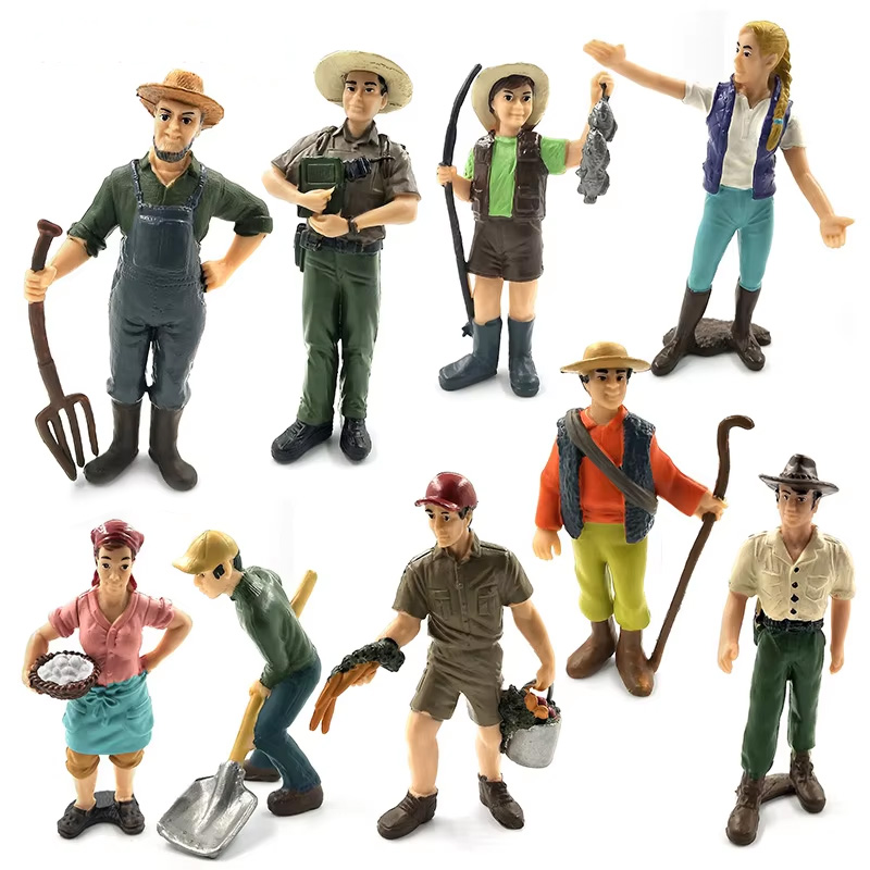 Bonsai Garden Japan - 農場スタッフ労働者農家シミュレーション人物モデル盆栽置物家の装飾ミニチュア妖精の庭の装飾アクセサリーモダン