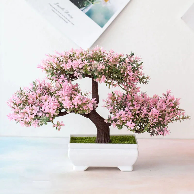 Bonsai Garden Ideas - 人工植物盆栽偽植物花鉢植え装飾品テーブルホームホテルの部屋の装飾庭の装飾小さなツリーポット