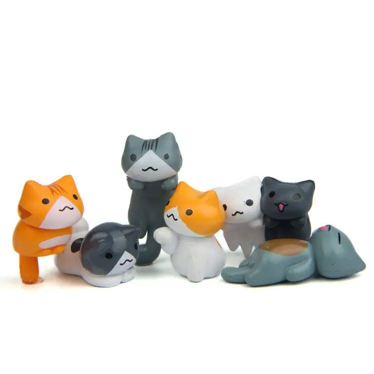 Bonsai Garden Japan - 6 ピース/セット漫画ラッキー pvc 猫ホームガーデン盆栽装飾ミニチュアギフト