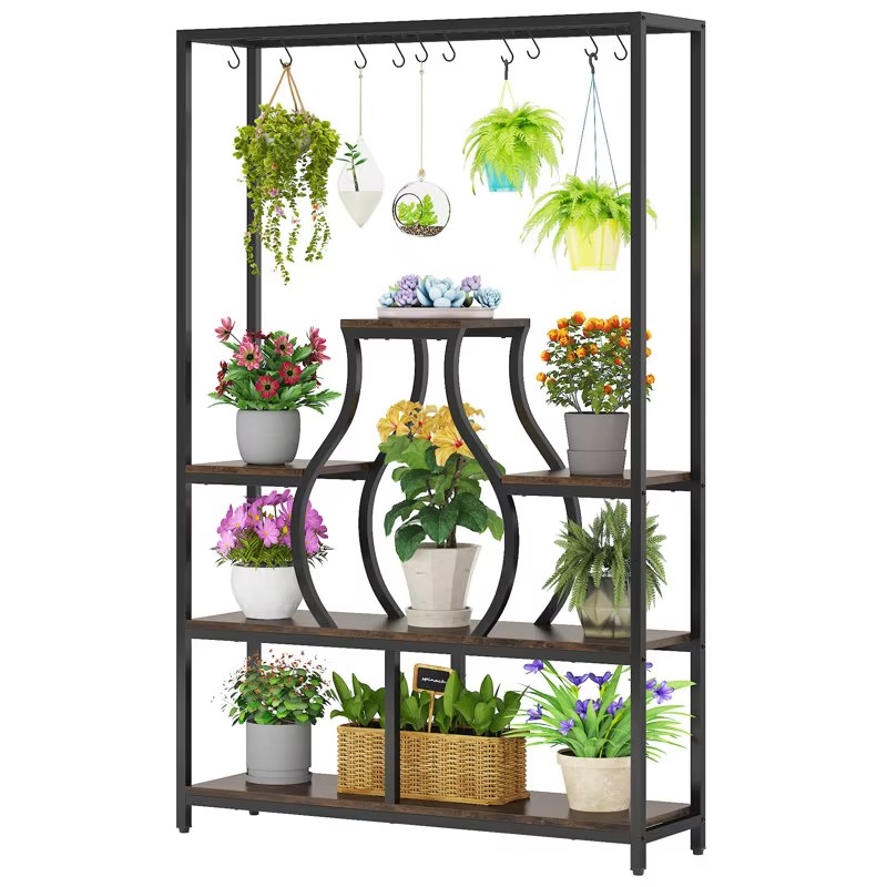 家庭菜園盆栽ディスプレイ装飾壁掛けフラワーポットラック（プラ - Bonsai Garden Wall のレビューと価格