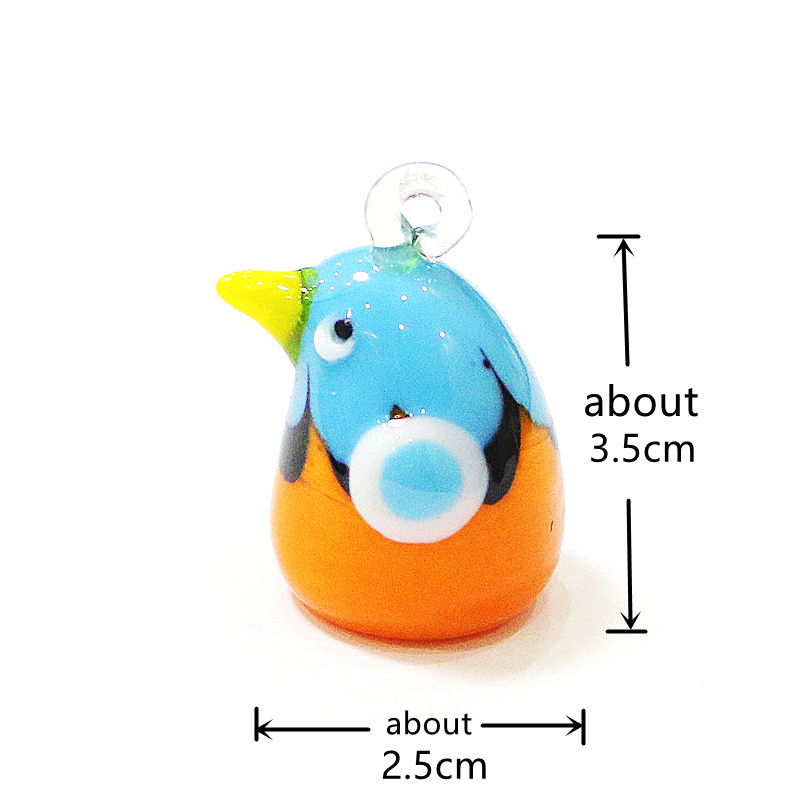 手作りミニガラス鳥ペンダント カラフル可愛い鳥類アクセサリー - Bonsai Garden Japan のレビューと価格