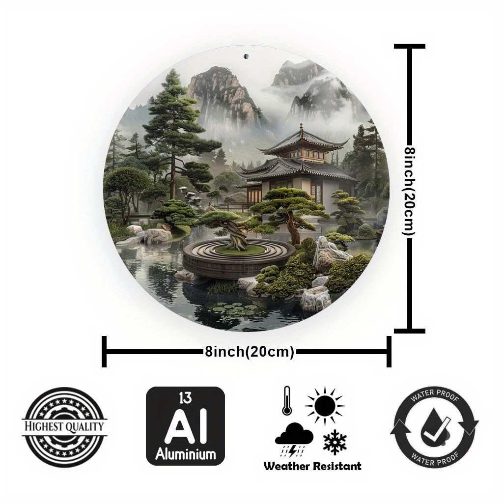 ヴィンテージオリエンタル盆栽山禅庭園ラウンドアルミメタルサイ - Bonsai Garden Wall のレビューと価格