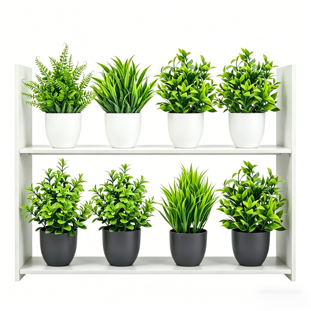 4個セット ミニ人工植物 鉢植え 室内/屋外装飾 グリーン盆 - Bonsai Garden Ideas のレビューと価格