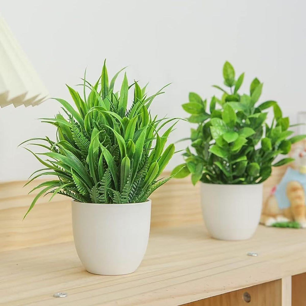 4個セット ミニ人工植物 鉢植え 室内/屋外装飾 グリーン盆 - Bonsai Garden Ideas のレビューと価格