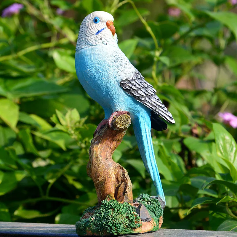 樹脂製のオウムの置物、屋外庭園装飾、動物の置物、リビングルー - Bonsai Garden Wall のレビューと価格