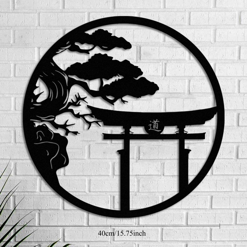 ブランド桜の木メタルウォールアート日本の盆栽鉄製吊り下げ装飾 - Bonsai Garden Wall のレビューと価格