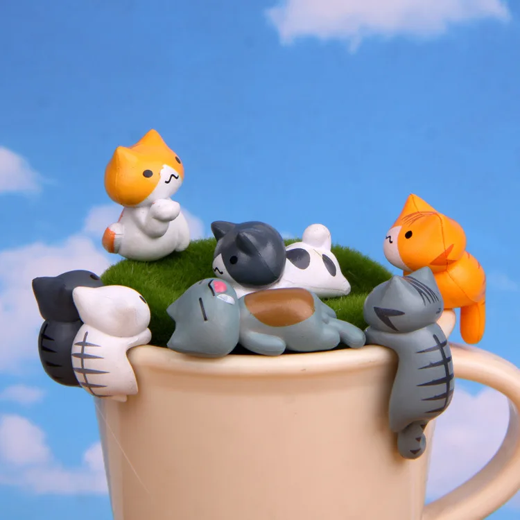 6 ピース/セット漫画ラッキー pvc 猫ホームガーデン盆栽 - Bonsai Garden Japan のレビューと価格